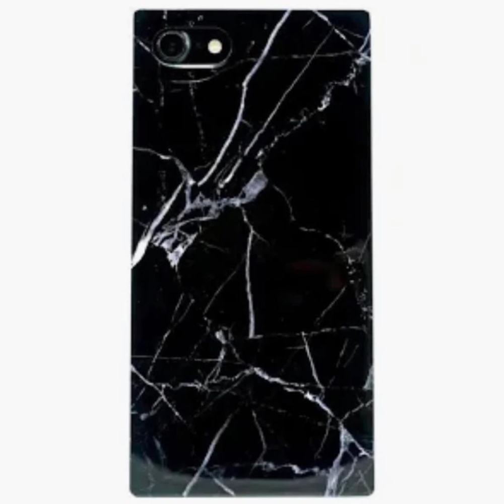 Black marble phone case